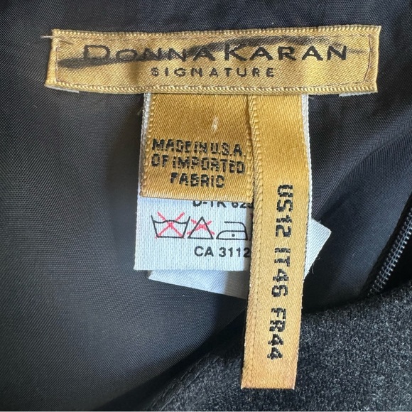 DONNA KARAN SIGNATURE Wool Flannel Sleeveless Sheath Midi Dress Charcoal Grey - Picture 2 of 16